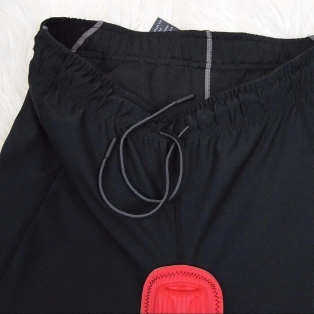 QOR Men’s Padded Cycling Shorts, Deep Charcoal Gray/Black -‎ Size Small